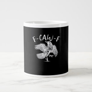 F-Caw-F Raven Vintage Grafisch Grote Koffiekop