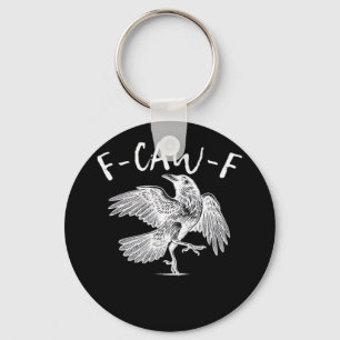 F-Caw-F Raven Vintage Grafisch Sleutelhanger