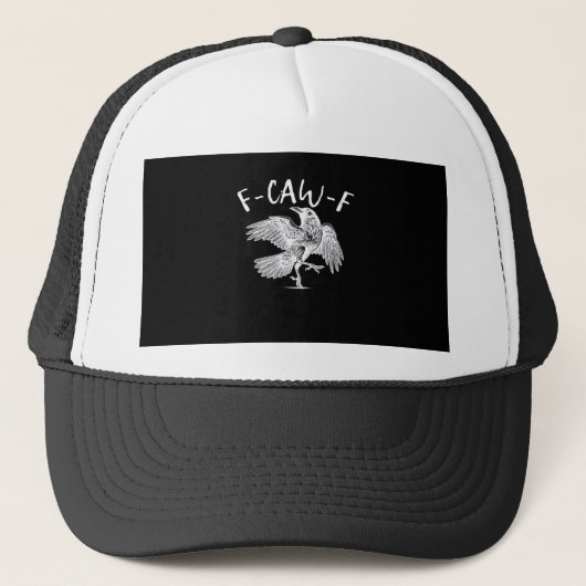 F-Caw-F Raven Vintage Grafisch Trucker Pet (Voorkant)