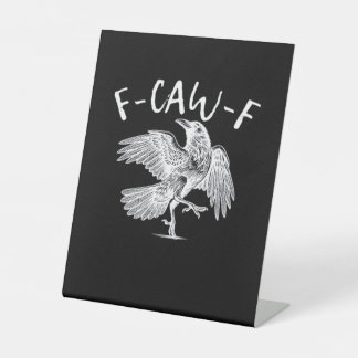 F-Caw-F Raven Vintage Graphic Reclamebord Met Voetstuk