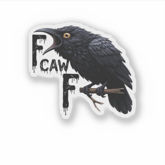 F Caw F Retro Classic Sticker (Voorkant)