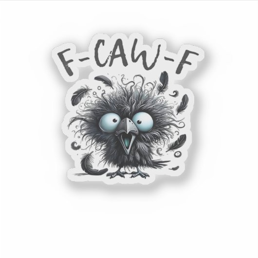 F Caw F Retro Classic Style Sticker (Voorkant)