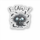 F Caw F Retro Klassieke Stijl Sticker (Voorkant)