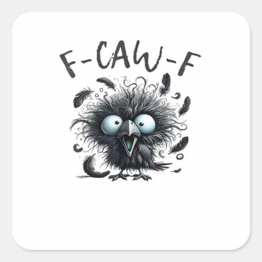 F Caw F Retro Klassieke Stijl Vierkante Sticker (Voorkant)