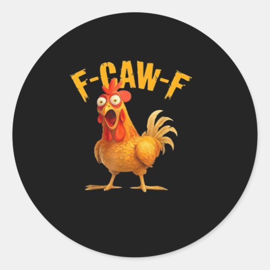F-Caw-F Retro Klassieker Ronde Sticker (Voorkant)