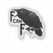 F Caw F Retro Klassieker Sticker (Voorkant)
