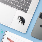 F Caw F Retro Klassieker Sticker (Laptop met iPhone)