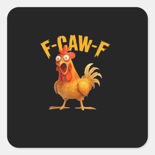 F-Caw-F Retro Klassieker Vierkante Sticker (Voorkant)
