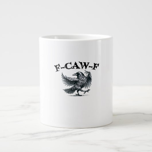 F-Caw-F Retro Stijl Grote Koffiekop (Voorkant)