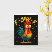 F Caw F Rooster Funny Bird Chicken Whisperer Fawk  Kaart (Gele Bloem)