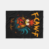F Caw F Rooster Funny Bird Fcawf Chicken Coffee Fleece Deken (Voorkant (Horizontaal))
