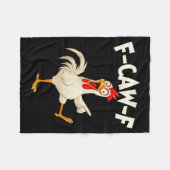 F Caw F Rooster Funny Bird Fcawf Chicken Whisperer Fleece Deken (Voorkant (Horizontaal))