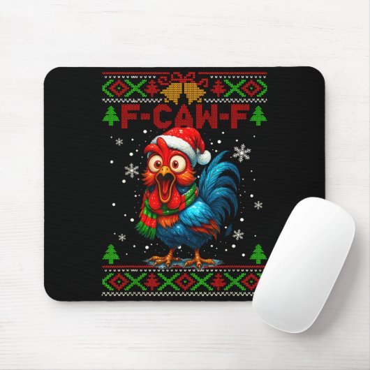 F Caw F Rooster Funny Bird Fcawf Chicken Whisperer Muismat (Met muis)