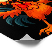 F Caw F Rooster Funny Sarcastic Chicken Middle Fin Poster (Hoek)