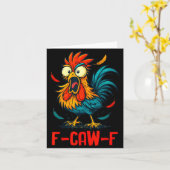 F-caw-f Rooster Meme Funny Chicken Humor Joke Fcaw Kaart (Gele Bloem)