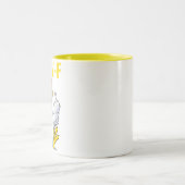 F-Caw-F Rooster Meme | Funny Chicken Pun | Rooster Tweekleurige Koffiemok (Center)