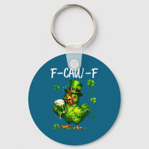 F caw f St. Patrick's Day, f-caw-f geluks kip Sleutelhanger