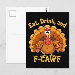 F-CAW-F Thanksgiving Turkije Cawing 2025-2026 Briefkaart