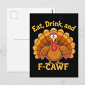 F-CAW-F Thanksgiving Turkije Cawing 2025-2026 Briefkaart (Voorkant / Achterkant)