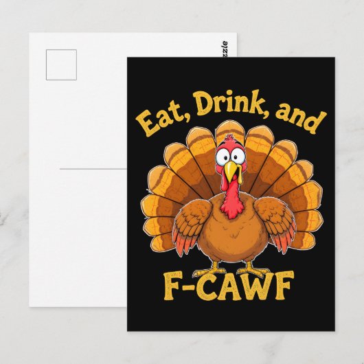 F-CAW-F Thanksgiving Turkije Cawing 2025-2026 Briefkaart (Voorkant / Achterkant)