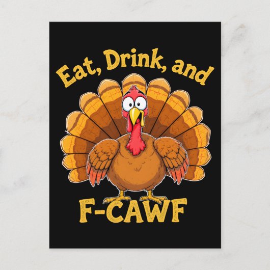 F-CAW-F Thanksgiving Turkije Cawing 2025-2026 Briefkaart (Voorkant)
