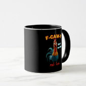 F-Caw-F The Funny Chicken Humor F-Caw-F Rooster Mok (Voorkant rechts)