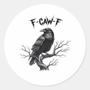 F Caw F Trendy Moderne Stijl Ronde Sticker