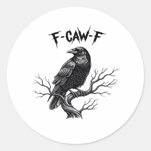 F Caw F Trendy Moderne Stijl Ronde Sticker (Voorkant)