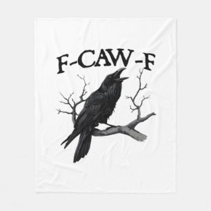 F Caw F Vintage Grafisch Klassiek Fleece Deken