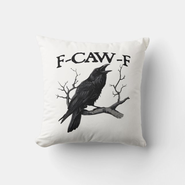 F Caw F Vintage Grafisch Klassiek Kussen (Voorkant)