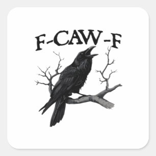 F Caw F Vintage Grafisch Klassiek Vierkante Sticker