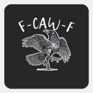 F-Caw-F Vintage Stijl Vierkante Sticker