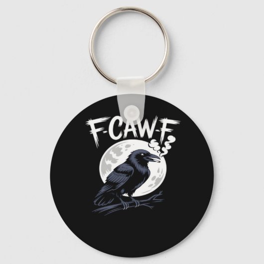 F-Caw-F Vogel Klassieke Vintage Kunst Sleutelhanger (Voorkant)