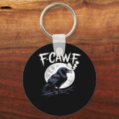 F-Caw-F Vogel Klassieke Vintage Kunst Sleutelhanger (Voorkant)