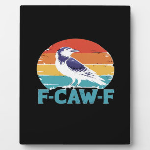 F-Caw-F Vogel Kraai Grappige Kraai Liefhebber Esth Fotoplaat