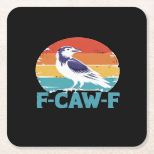 F-Caw-F Vogel Kraai Grappige Kraai Liefhebber Esth Kartonnen Onderzetters