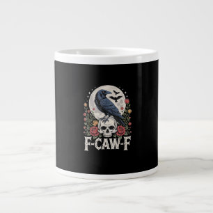 F-Caw-F Vogel Kraai Grappige Kraai Vogel Krijst Gr Grote Koffiekop