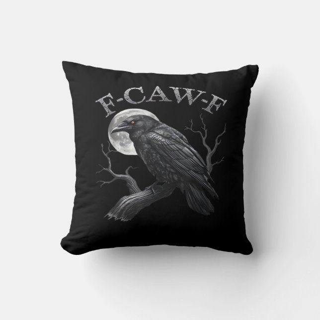 F-Caw-F Vogel Maan Gothic Klassiek Cool Design Kussen (Voorkant)