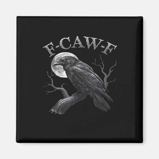 F-Caw-F Vogel Maan Gothic Klassiek Cool Design Magneet (Voorkant)