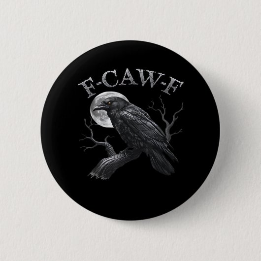F-Caw-F Vogel Maan Gothic Klassiek Cool Design Ronde Button 5,7 Cm (Voorkant)