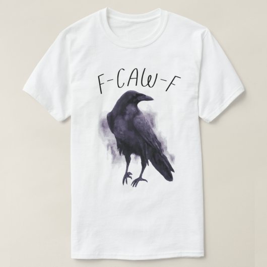 F-CAW-F Waterverf Raven - Pastel en humoristisch T-shirt (Design voorkant)