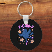 F Caw F Women Crow F-caw-f Black Bird Fcawf Raven  Sleutelhanger (Voorkant)