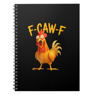 F-Caw-F woordspeling Funny kip haan kraaien Grunge Notitieboek