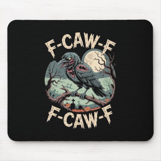 F-caw-f Zombie Crow Halloween Black Crow H Muismat (Voorkant)