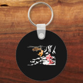 F-caw-f Zombie Crow Halloween Black Crow H Sleutelhanger (Voorkant)