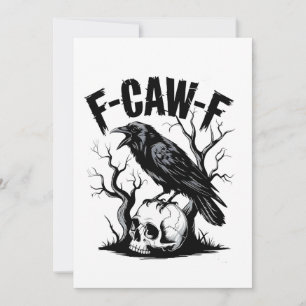F-CAW-F Zwarte Kraai Zwarte Vogel Grappig Bedankkaart