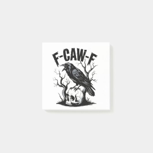 F-CAW-F Zwarte Kraai Zwarte Vogel Grappig Post-it® Notes (Voorkant)