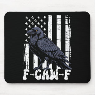 F Caw F Zwarte Kraai Zwarte Vogel Retro Amerikaans Muismat