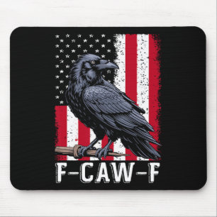 F-caw-f Zwarte Kraai Zwarte Vogel Retro Amerikaans Muismat