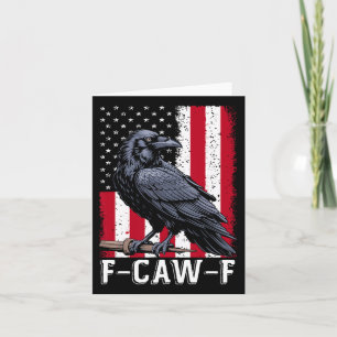 F-caw-f Zwarte Kraai Zwarte Vogel Retro Usa Vlag V Kaart